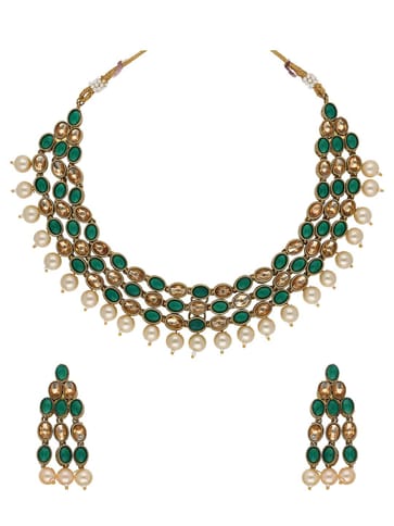 Traditional Necklace Set in Mehendi finish - ABN006