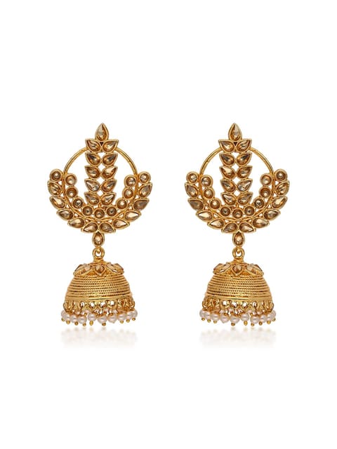 Traditional Jhumka Earrings in Gold finish - ABN77