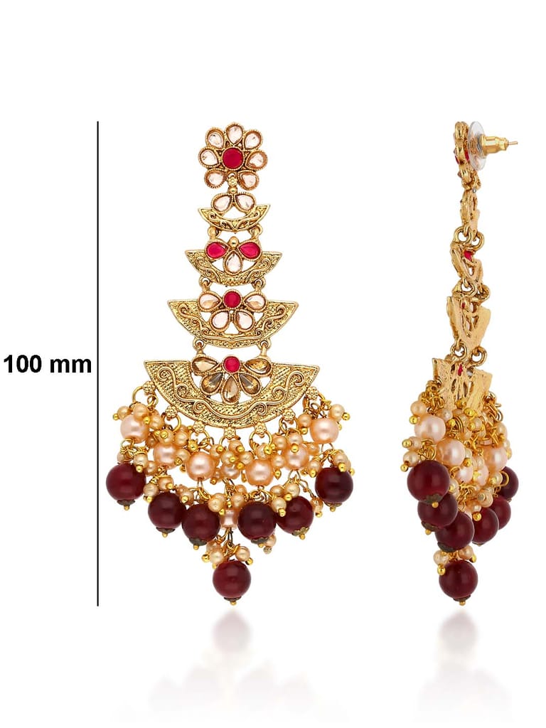 Traditional Long Earrings in Gold finish - ABN78