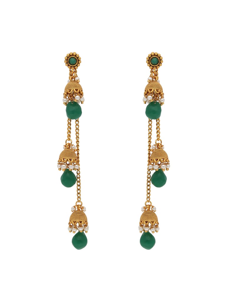 Traditional Jhumka Earrings in Gold finish - S34090