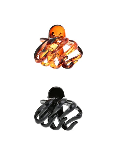 Plain Butterfly Clip in Black & Shell color - CNB16129