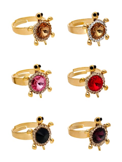 Fancy Finger Ring in Assorted color and Gold finish - CNB5428