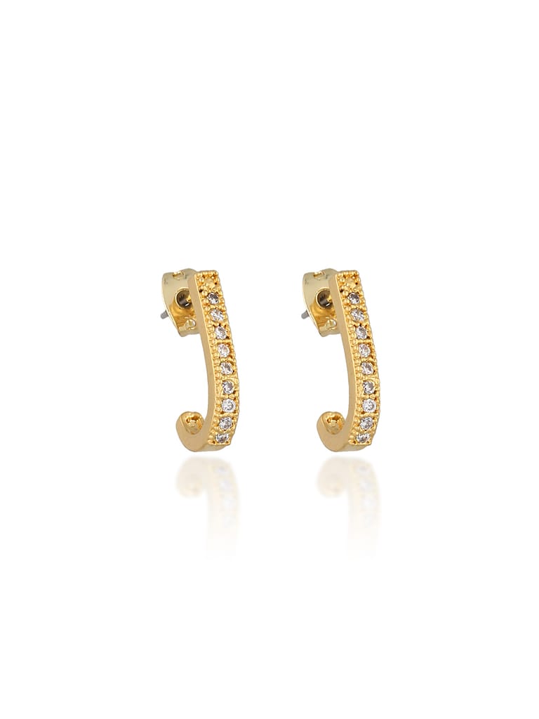 AD / CZ Bali type Earrings in Gold finish - AYC341GO