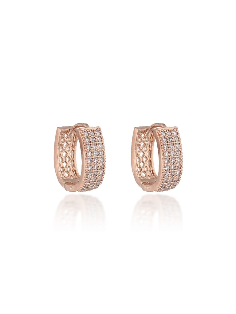 AD / CZ Bali type Earrings in Rose Gold finish - AYC298RG