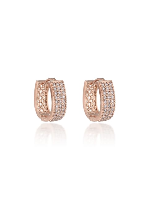 AD / CZ Bali type Earrings in Rose Gold finish - AYC298RG