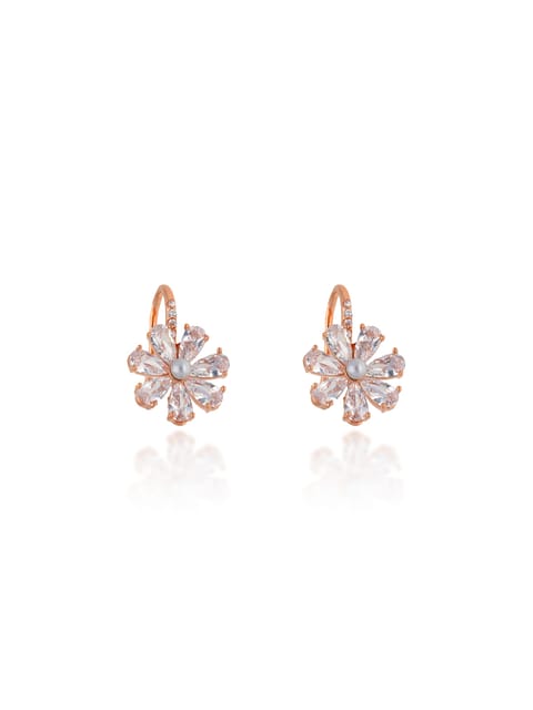 AD / CZ Bali / Hoops in Rose Gold finish - CNB24710