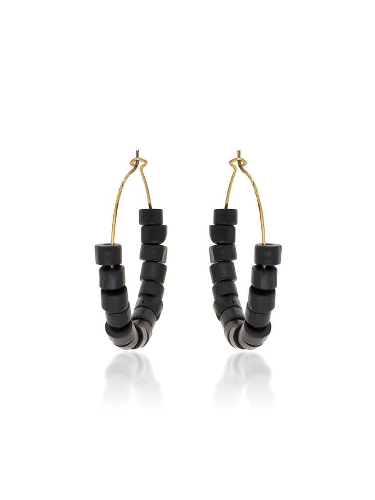 Western Bali / Hoops in Black color and Gold finish - S30593