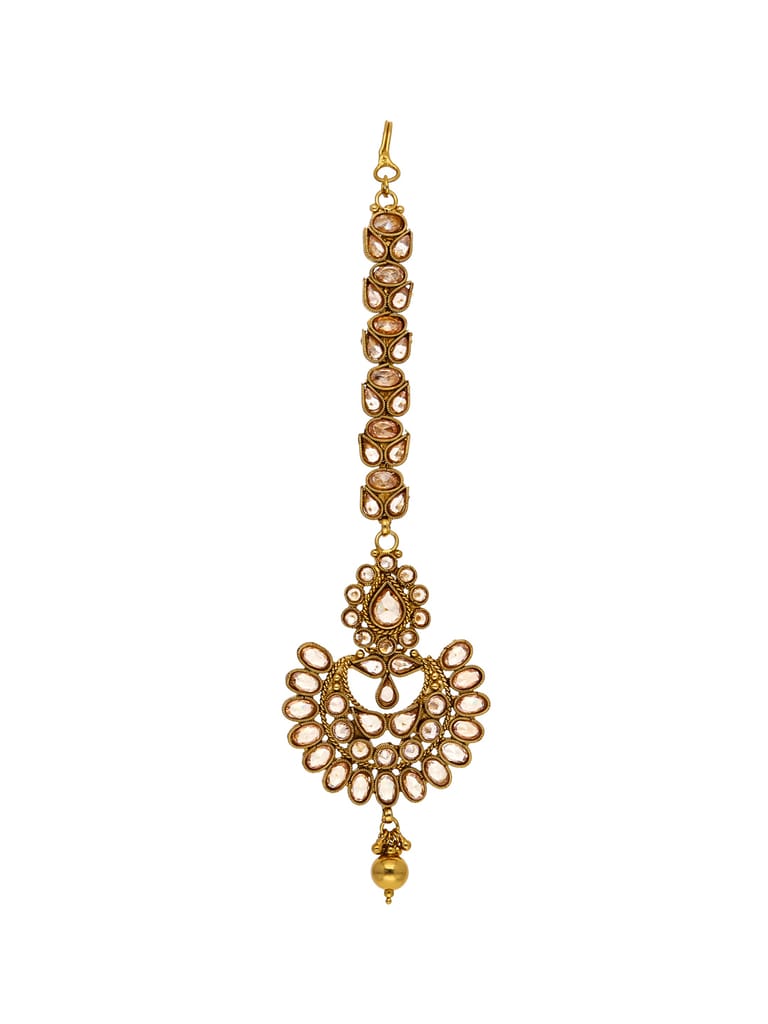 Reverse AD Maang Tikka in Oxidised Gold Finish - CNB1047