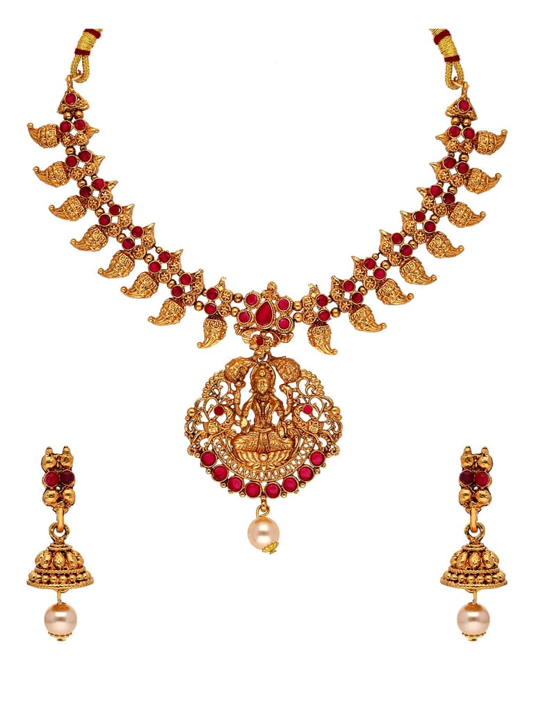 Temple Necklace Set in Gold finish - KOT4109