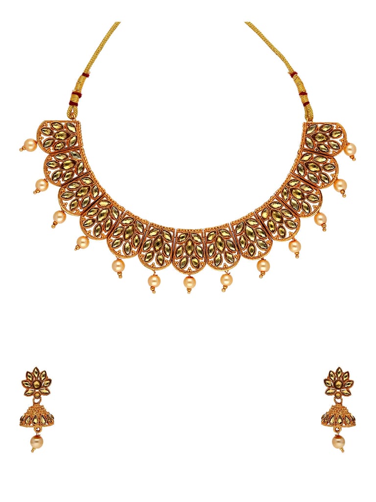 Antique Necklace Set in Gold finish - KOT8706