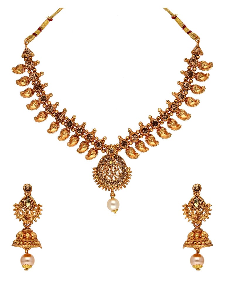 Antique Necklace Set in Gold finish - KOT4104