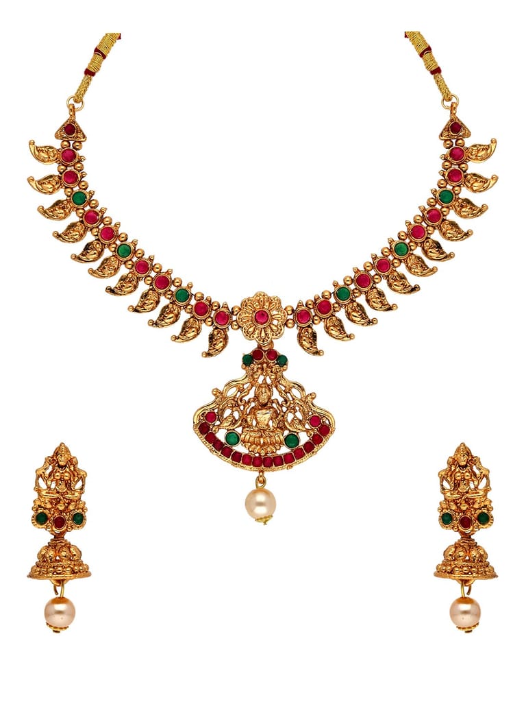 Temple Necklace Set in Gold finish - KOT4108