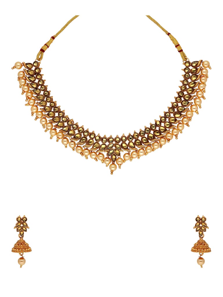 Antique Necklace Set in Gold finish - KOT8704