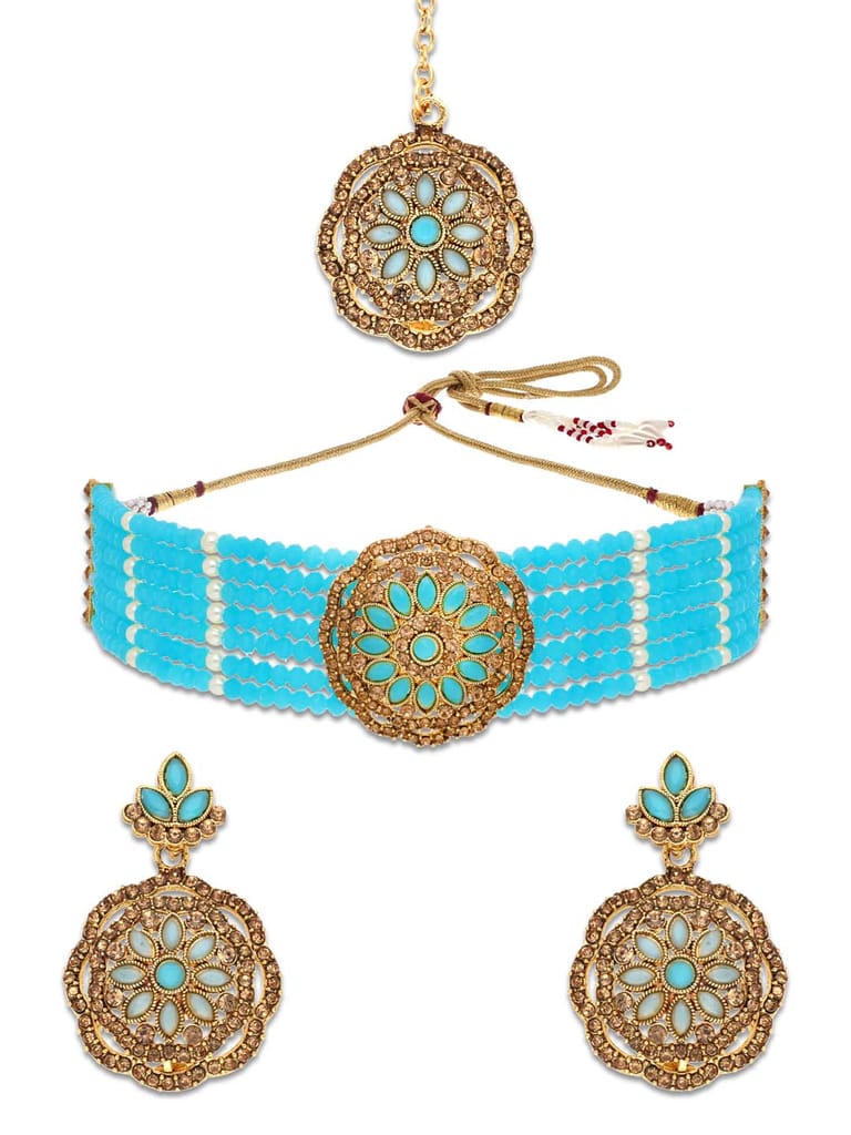 Traditional Choker Necklace Set in Gold finish - AVM611