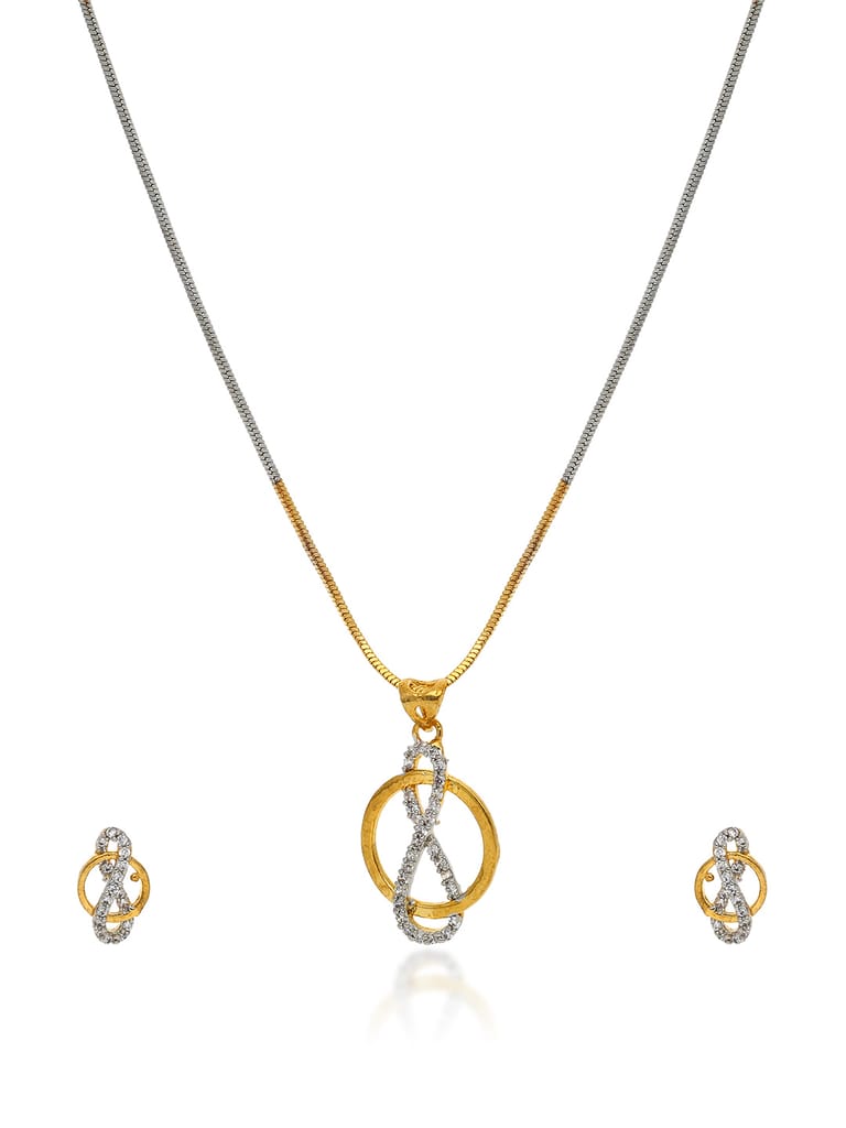 AD/CZ Pendant Set in Two Tone Finish - CNB2206