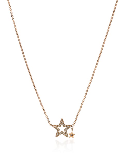 Western Pendant with Chain in Rose Gold finish - CNB3912