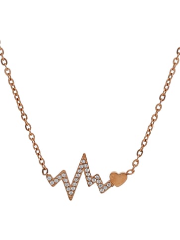 Western Pendant with Chain in Rose Gold finish - CNB4271