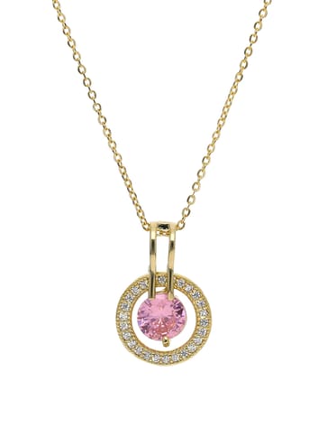 AD / CZ Pendant with Chain Set in Gold finish - CNB4618