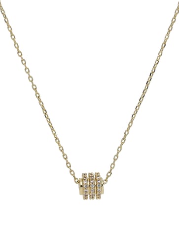 AD / CZ Pendant with Chain Set in Gold finish - CNB4632