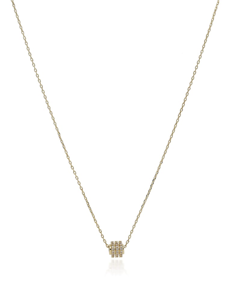 AD / CZ Pendant with Chain Set in Gold finish - CNB4632