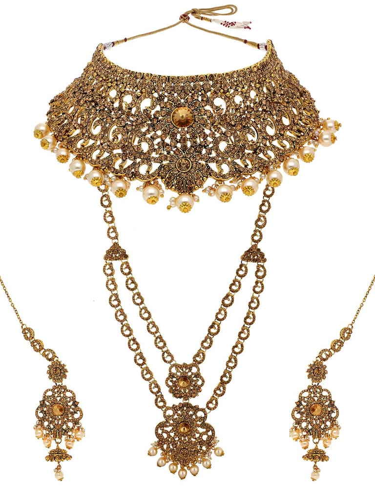 Traditional Bridal Set in Gold finish - CNB10270