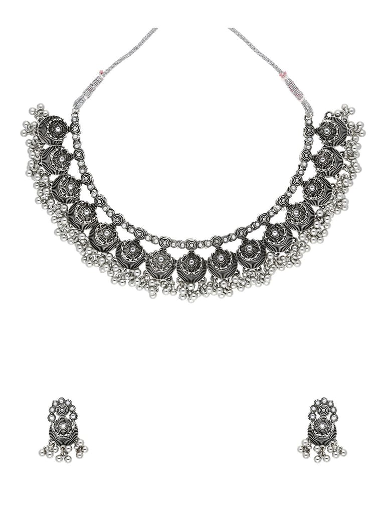 Necklace Set in Oxidised Silver finish - SHA4085