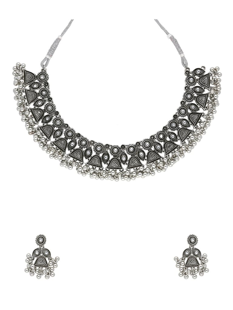 Necklace Set in Oxidised Silver finish - SHA4090