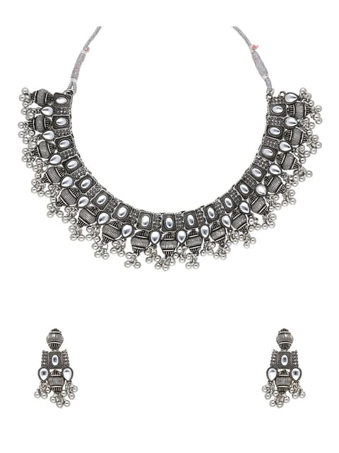 Necklace Set in Oxidised Silver finish - SHA4087