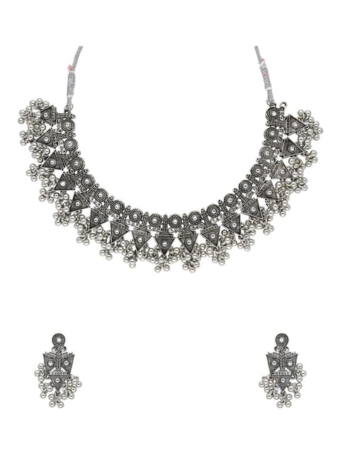 Necklace Set in Oxidised Silver finish - SHA4093