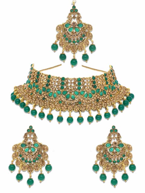 Antique Necklace Set in Oxidised Gold finish - CNB8518