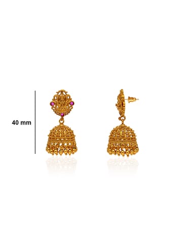 Temple Jhumka Earrings in Gold finish - ULA2827