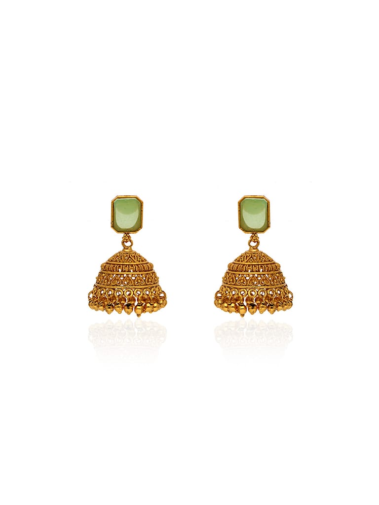 Antique Jhumka Earrings in Gold finish - ULA26