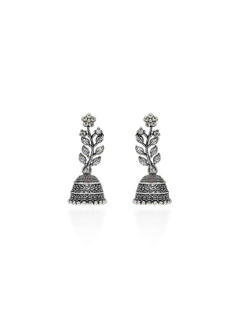 Jhumka Earrings in Oxidised Silver finish - TAH1411