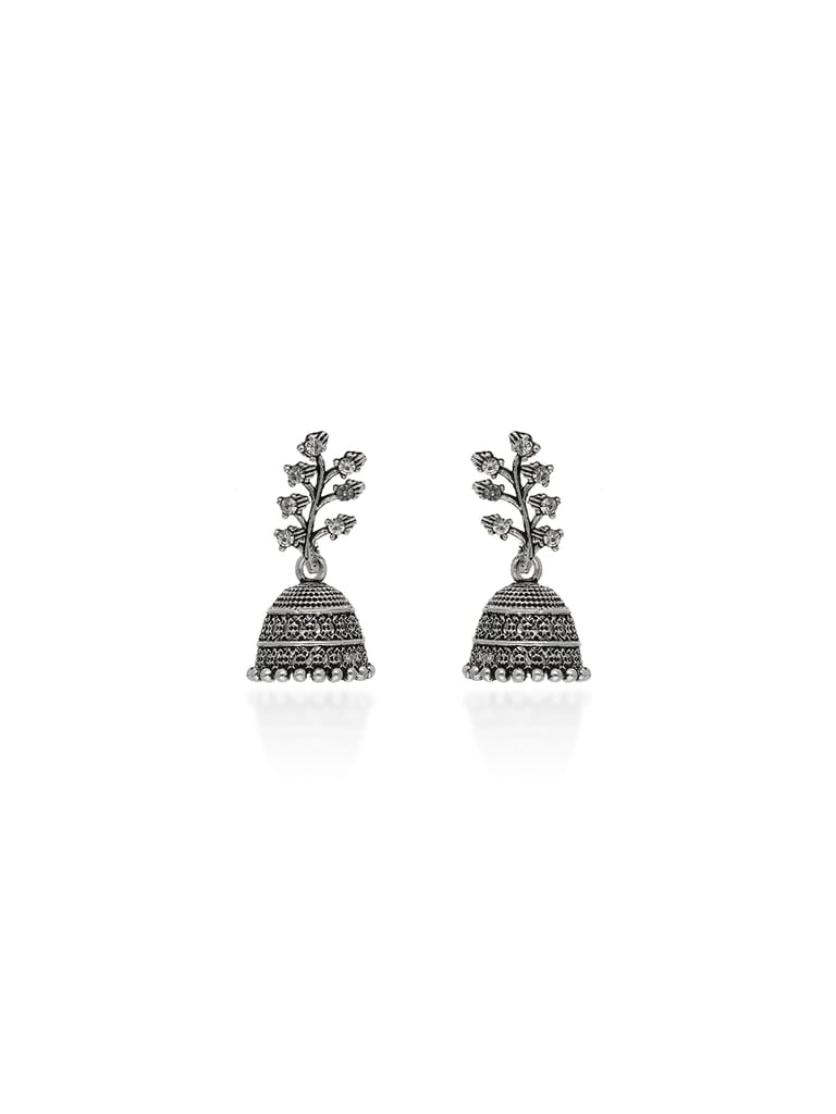 Jhumka Earrings in Oxidised Silver finish - TAH311