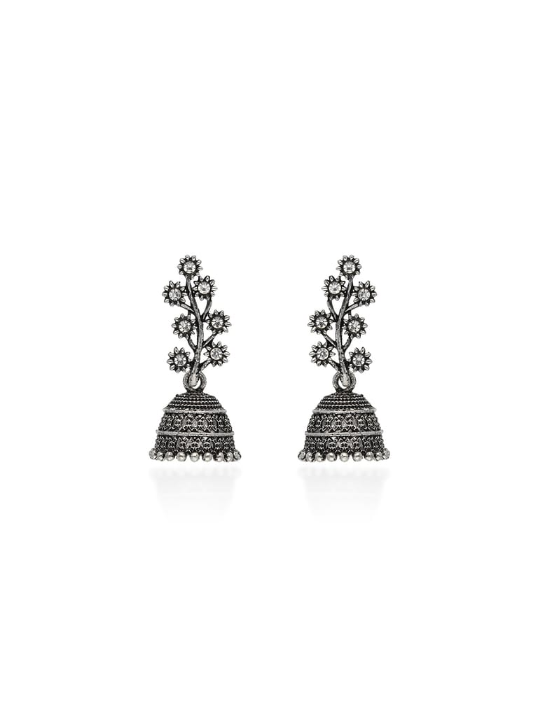 Jhumka Earrings in Oxidised Silver finish - TAH1611