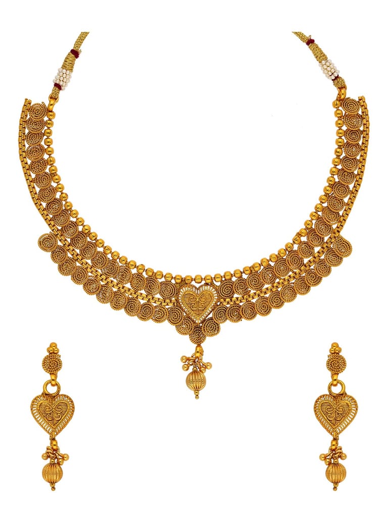 Antique Necklace Set in Gold finish - AMN139