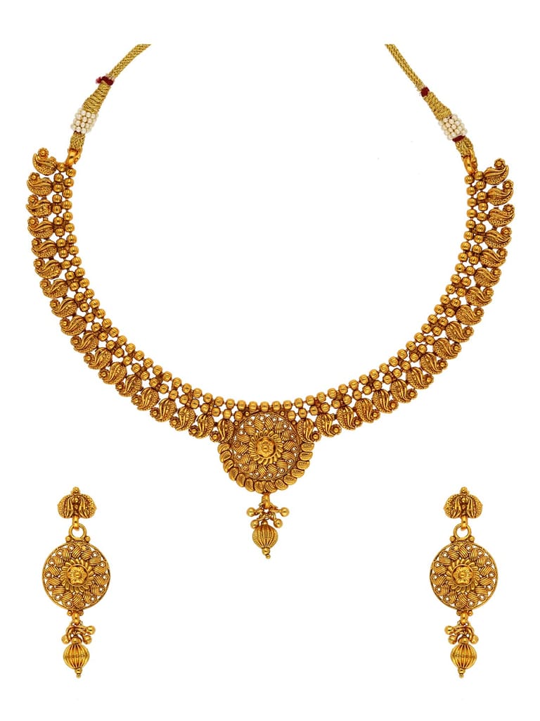 Antique Necklace Set in Gold finish - AMN138