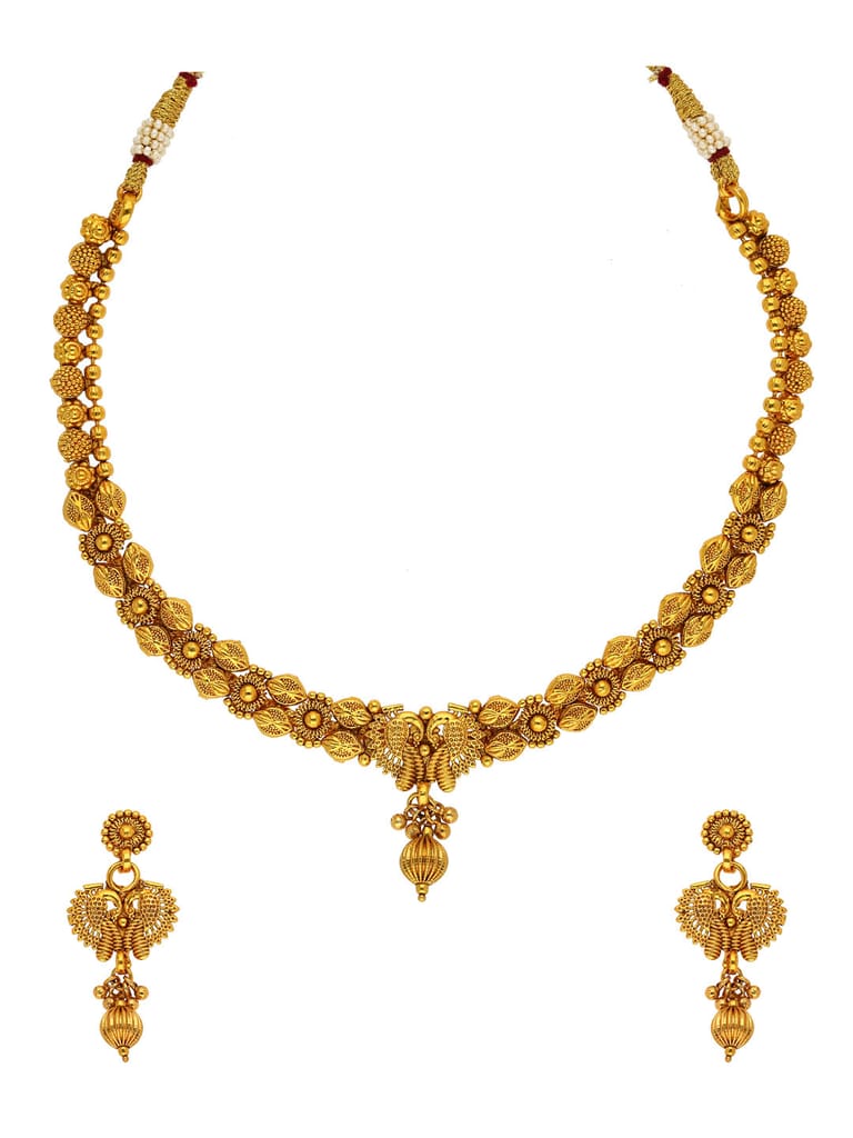 Antique Necklace Set in Gold finish - AMN137