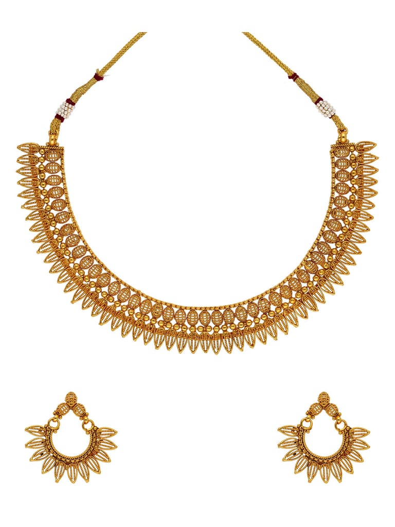 Antique Necklace Set in Gold finish - AMN144
