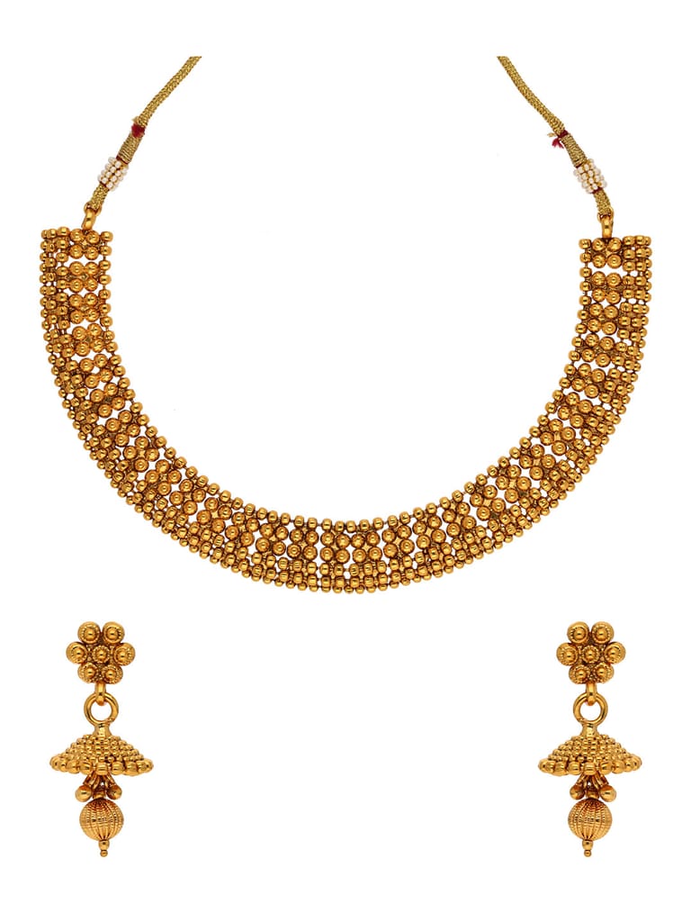 Antique Necklace Set in Gold finish - AMN147