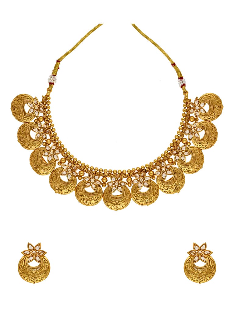 Antique Necklace Set in Rajwadi finish - AMN157