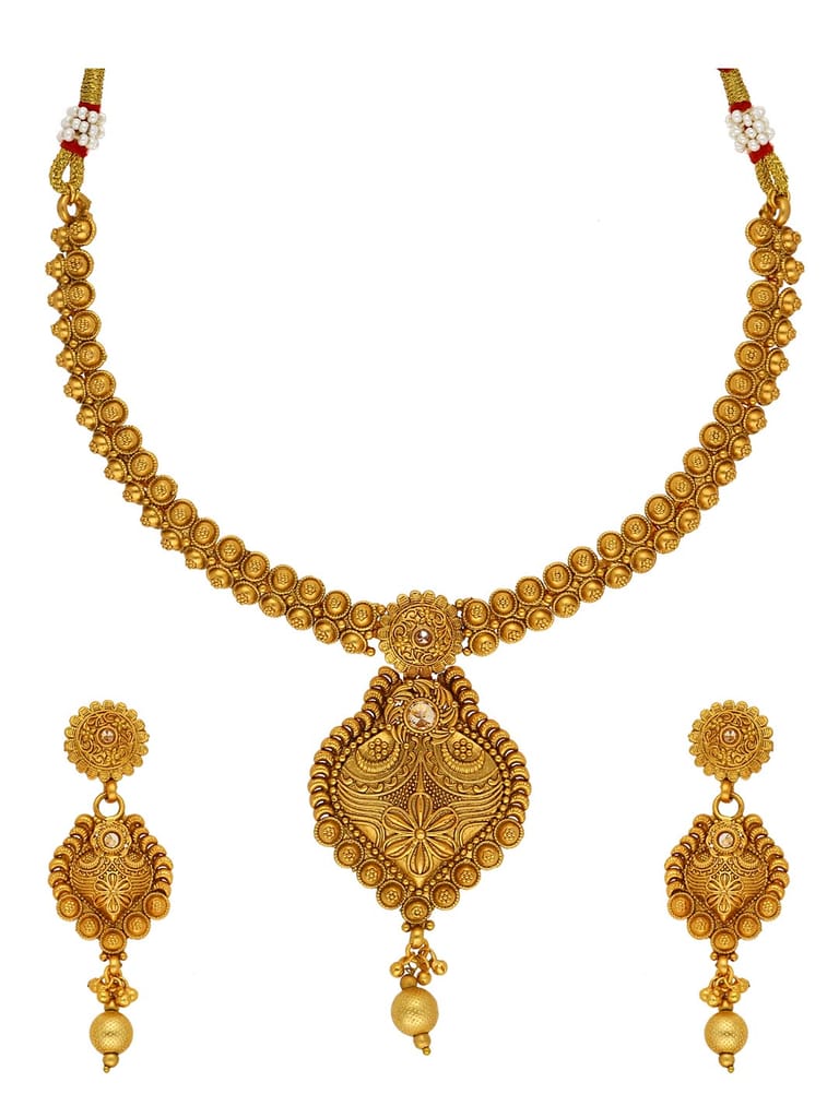Antique Necklace Set in Rajwadi finish - AMN161