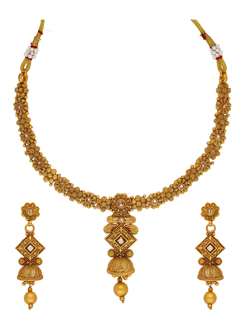 Antique Necklace Set in Rajwadi finish - AMN165