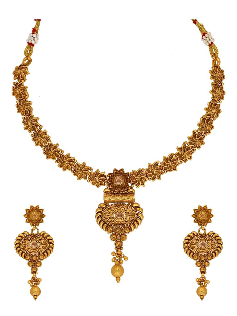 Antique Necklace Set in Rajwadi finish - AMN172