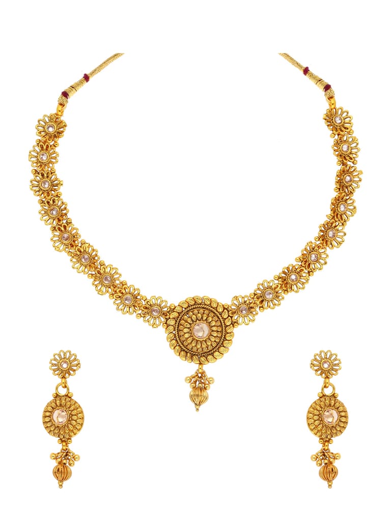 Antique Necklace Set in Gold finish - AMN80