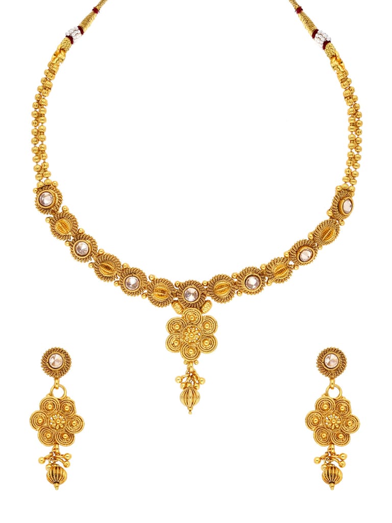 Antique Necklace Set in Gold finish - AMN84