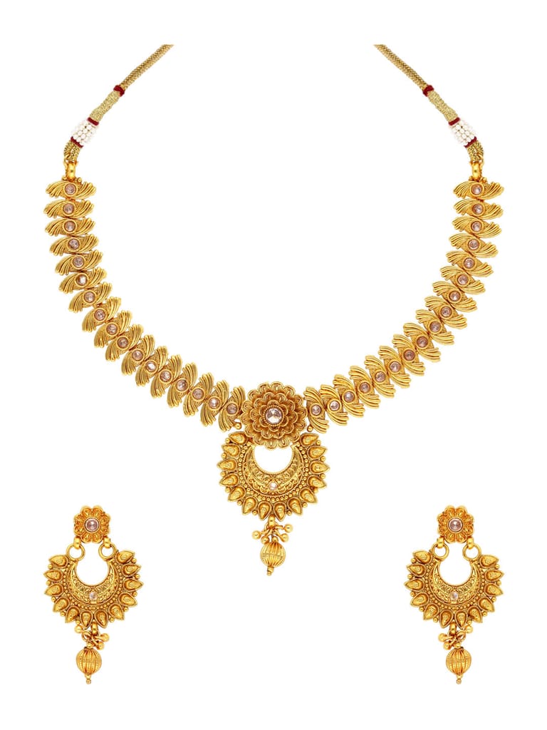 Antique Necklace Set in Gold finish - AMN83