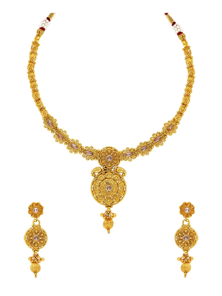 Antique Necklace Set in Gold finish - AMN87