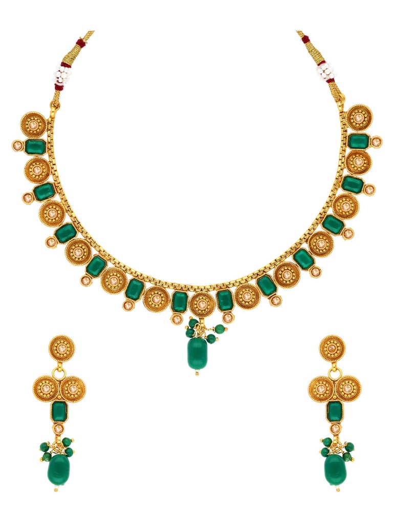 Antique Necklace Set in Gold finish - AMN89