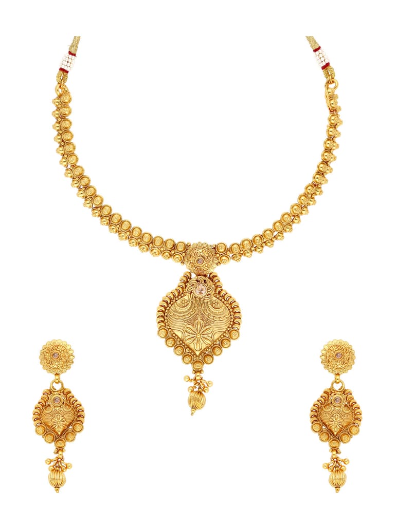 Antique Necklace Set in Gold finish - AMN92